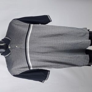 Nike Golf ribbed Men's 2XL black and gray casual outdoors preppy golf polo shirt